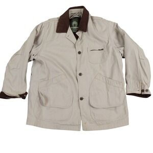 VTG Weatherproof Barn Jacket Mens XL Tan Blanket Lined Corduroy Collar Canvas